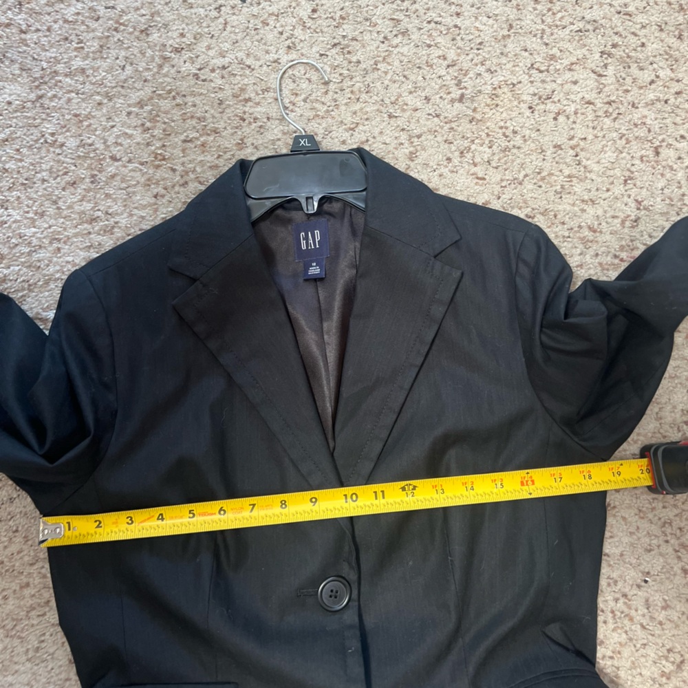 GAP cotton tailored structured women sz 12 black blazer business career smart - Picture 9 of 11